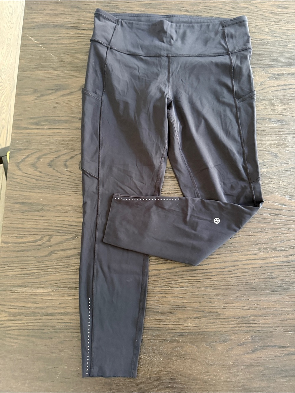 lululemon Black Performance Leggings with Waistband Tag Detail
